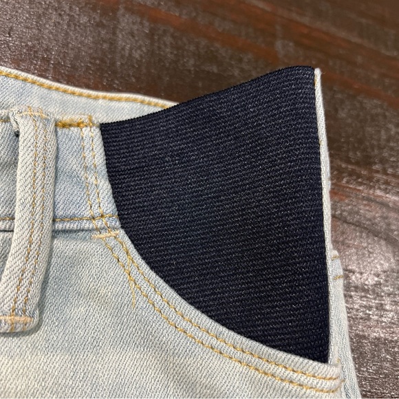 Isabel by Ingrid Maternity Distressed Midi Short Denim Jean Shorts Women 16 - Picture 4 of 10